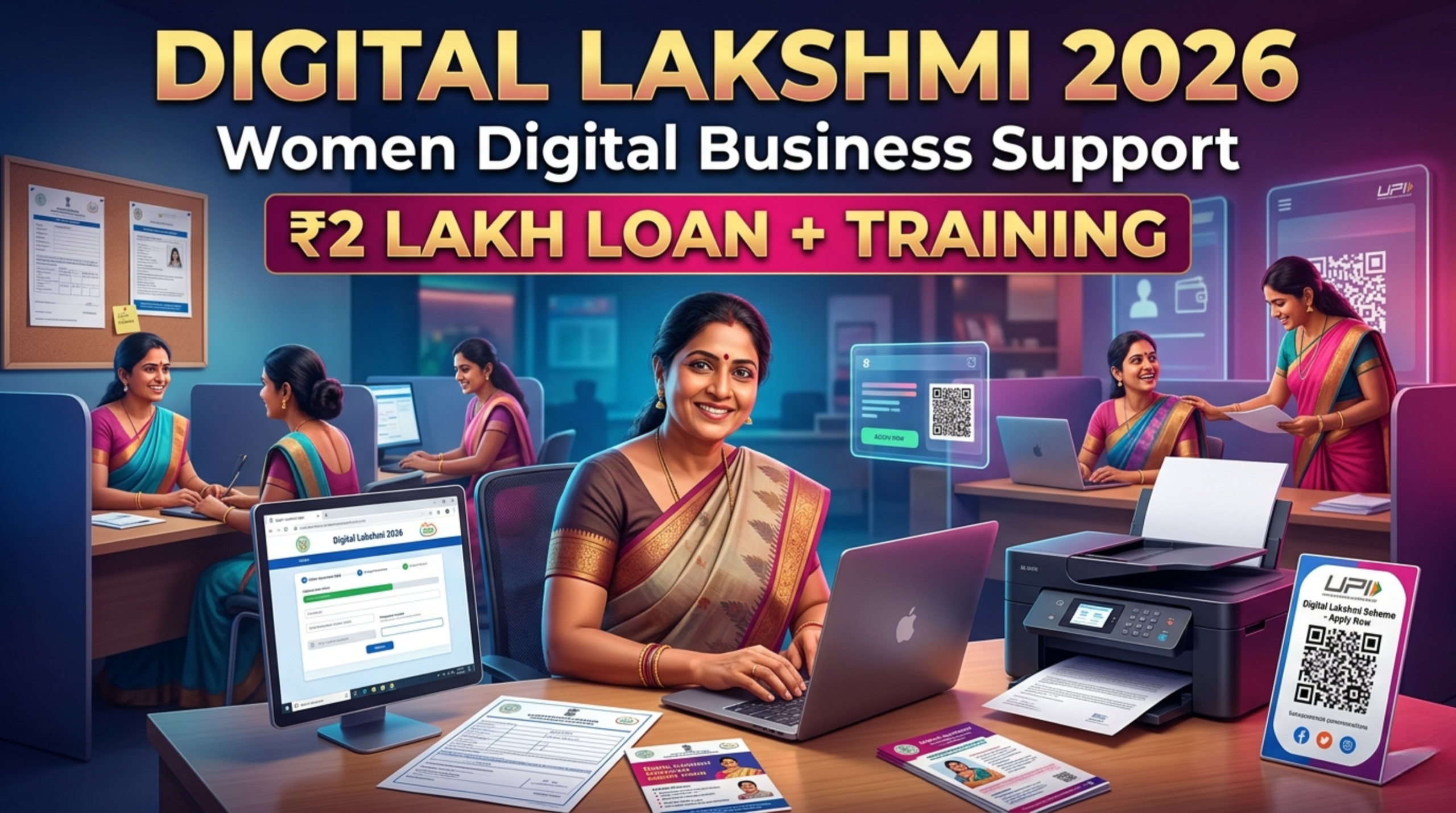Digital Lakshmi Scheme 2026: ₹2 Lakh Loan & Digital Jobs for Women