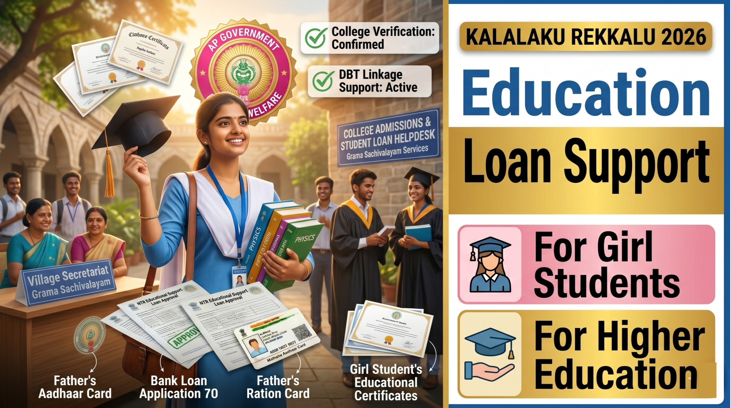 Kalalaku Rekkalu Scheme 2026: Education Loan Support for Girl Students