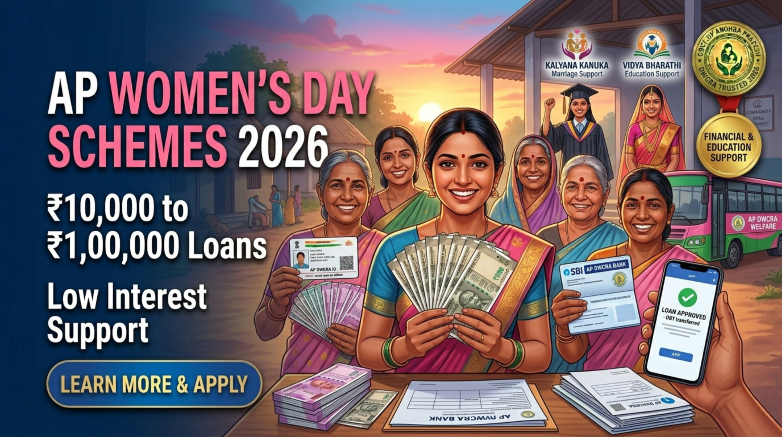 AP Women’s Day Special Schemes 2026: ₹1 Lakh Loan Support for DWCRA Women