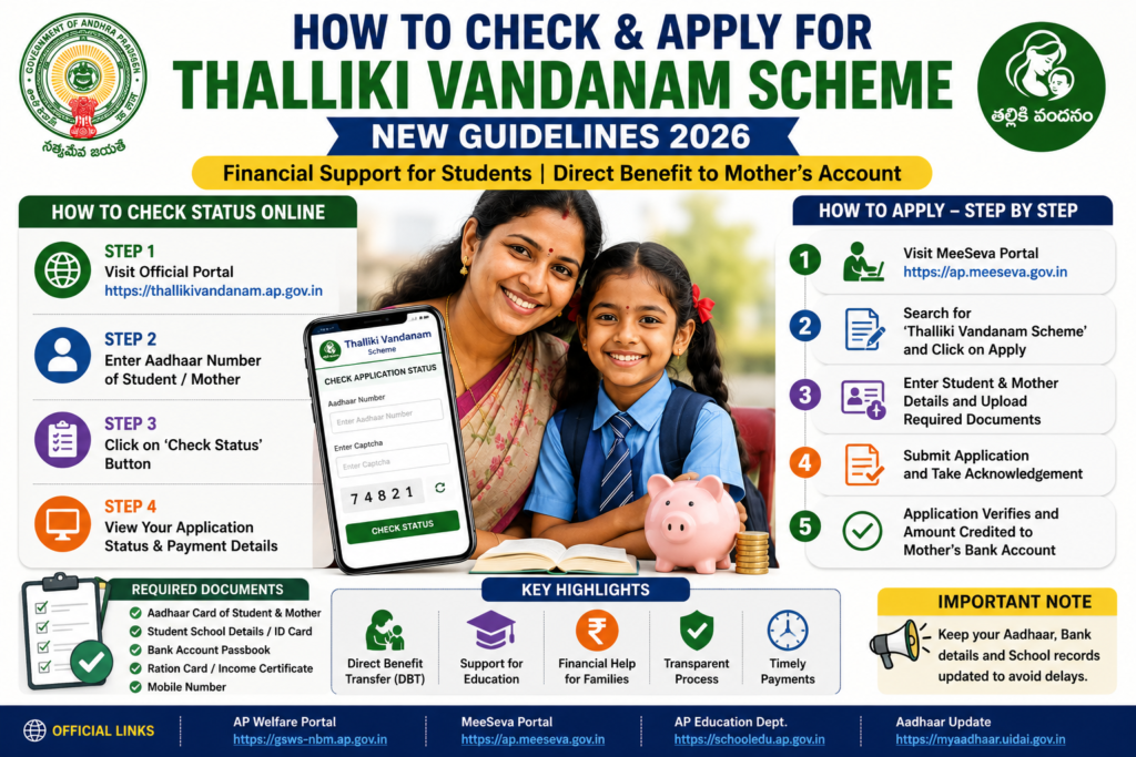 Thalliki Vandanam Scheme New Guidelines 2026